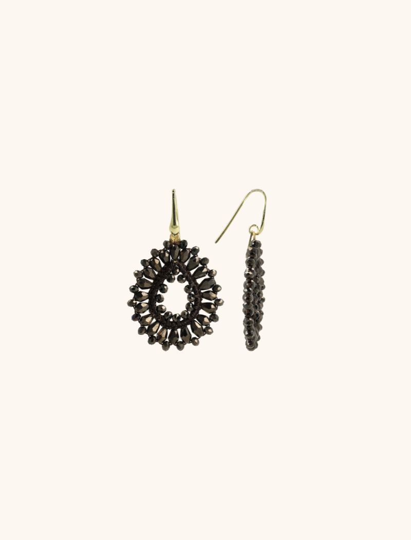 Metallic Bruine Oorbellen Silk Drop Crystal Small