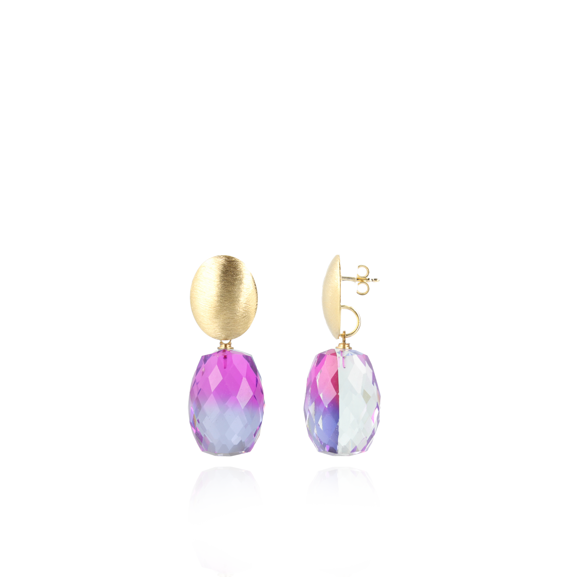 Fuchsia Purple Earrings Romijn Quartz L