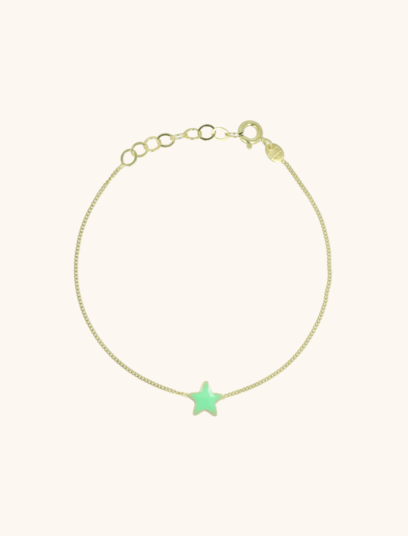 Symbol bracelet star enamel green