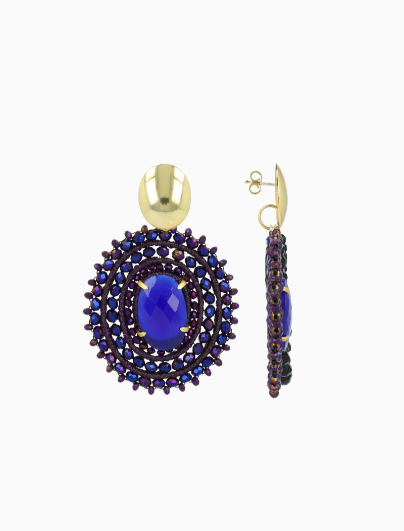 Metallic Purple Oorbellen Jamie Ovaal L