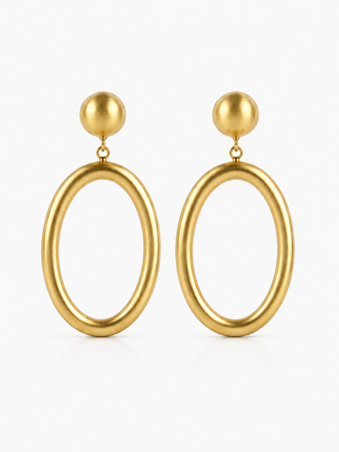 BRASS- Gold Hoop Oval Medium Brushed