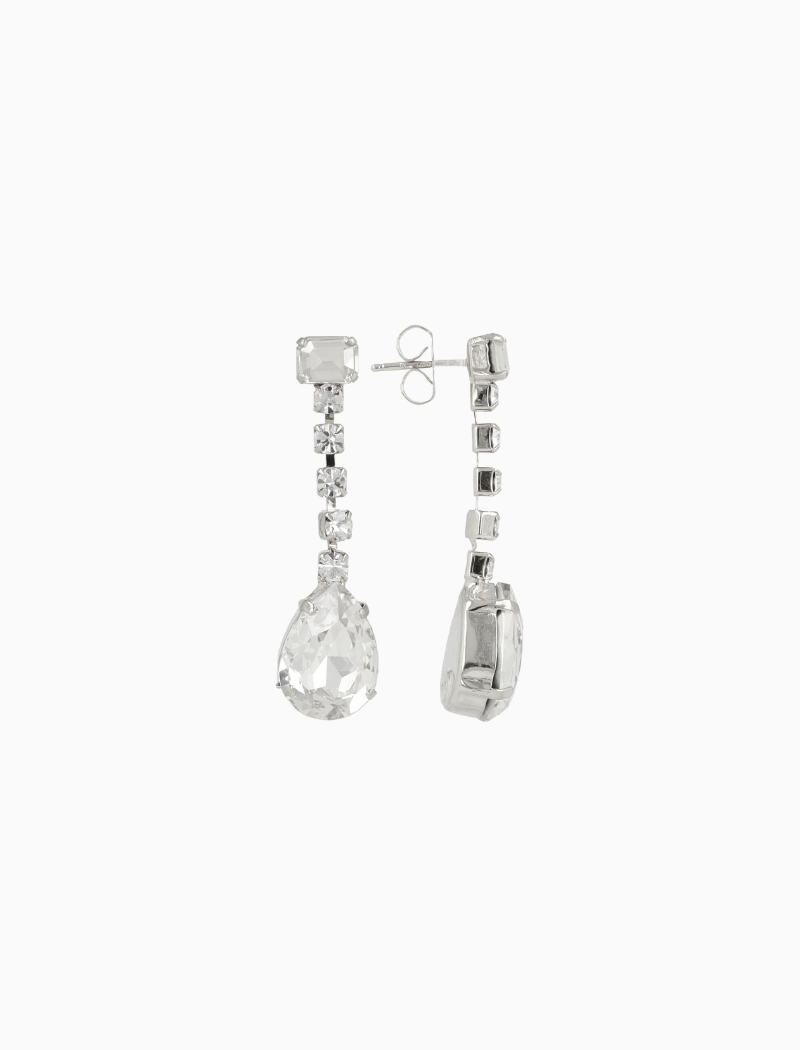 Silver Earrings Earring String Teardrop M Joan