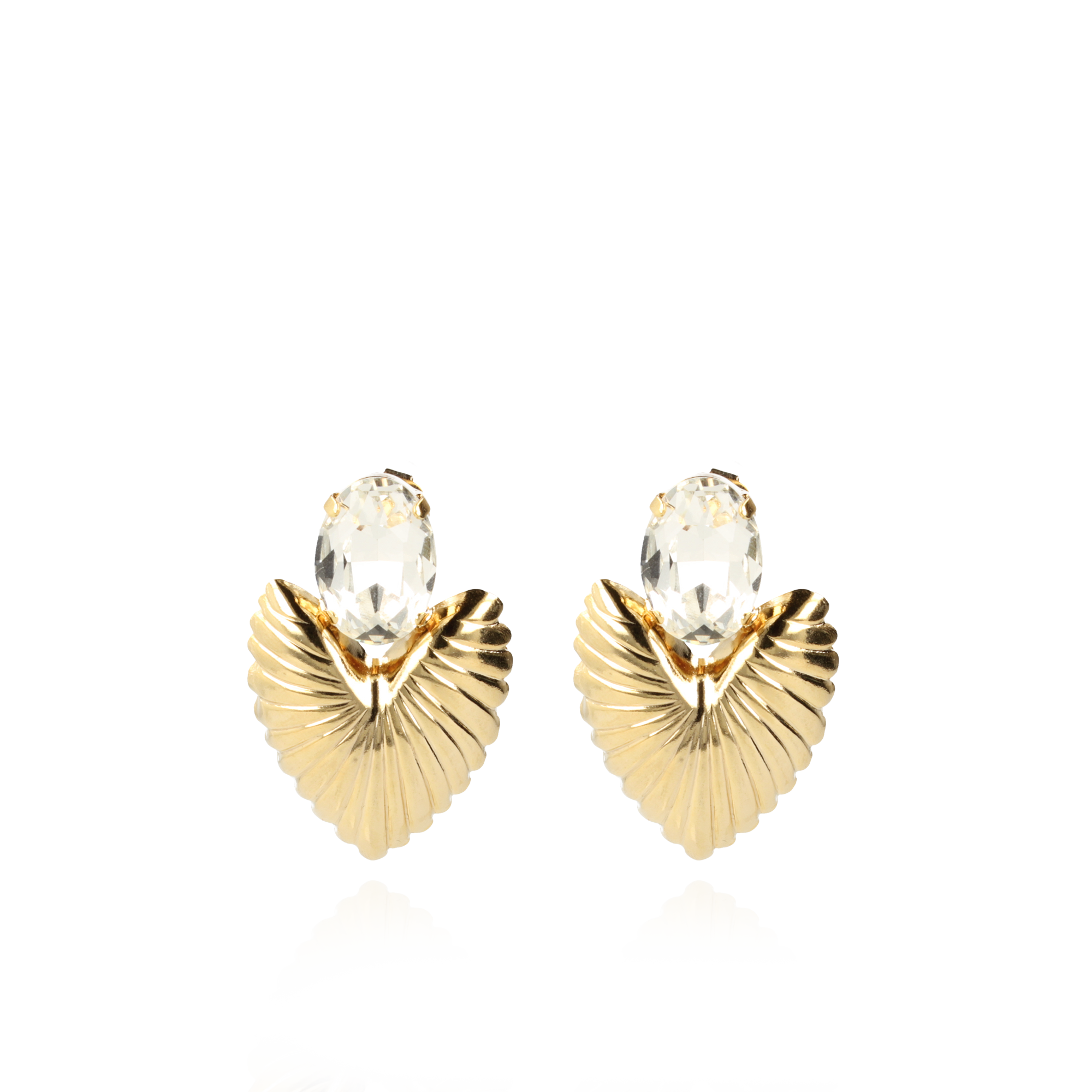 Gold earrings oval Mint