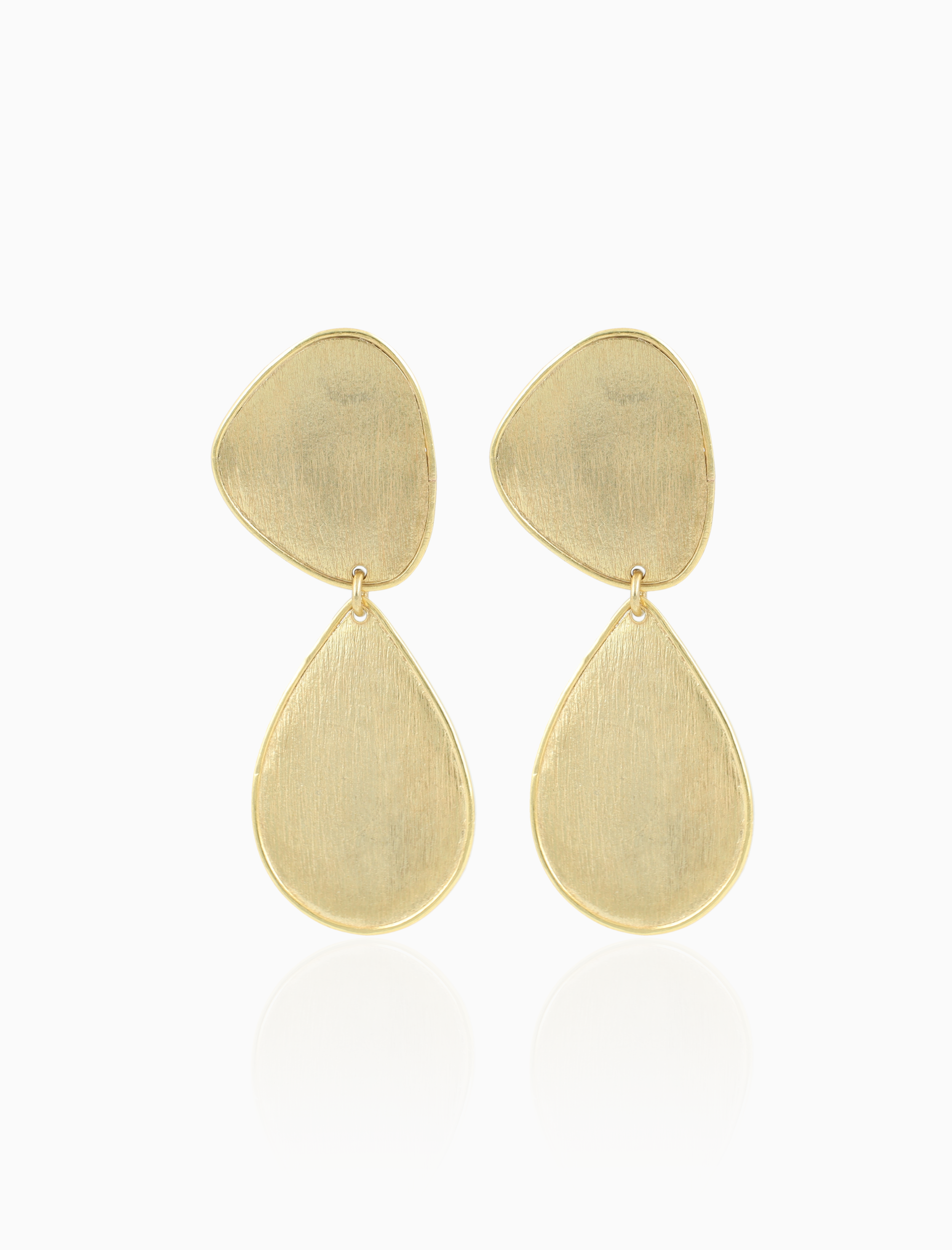 Gold Earrings Clara Stone Shape Drop Double