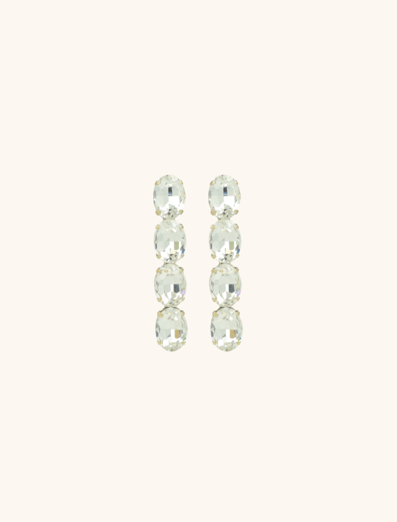 Maudi Earrings Oval Waterfall Four Stones S Crystal
