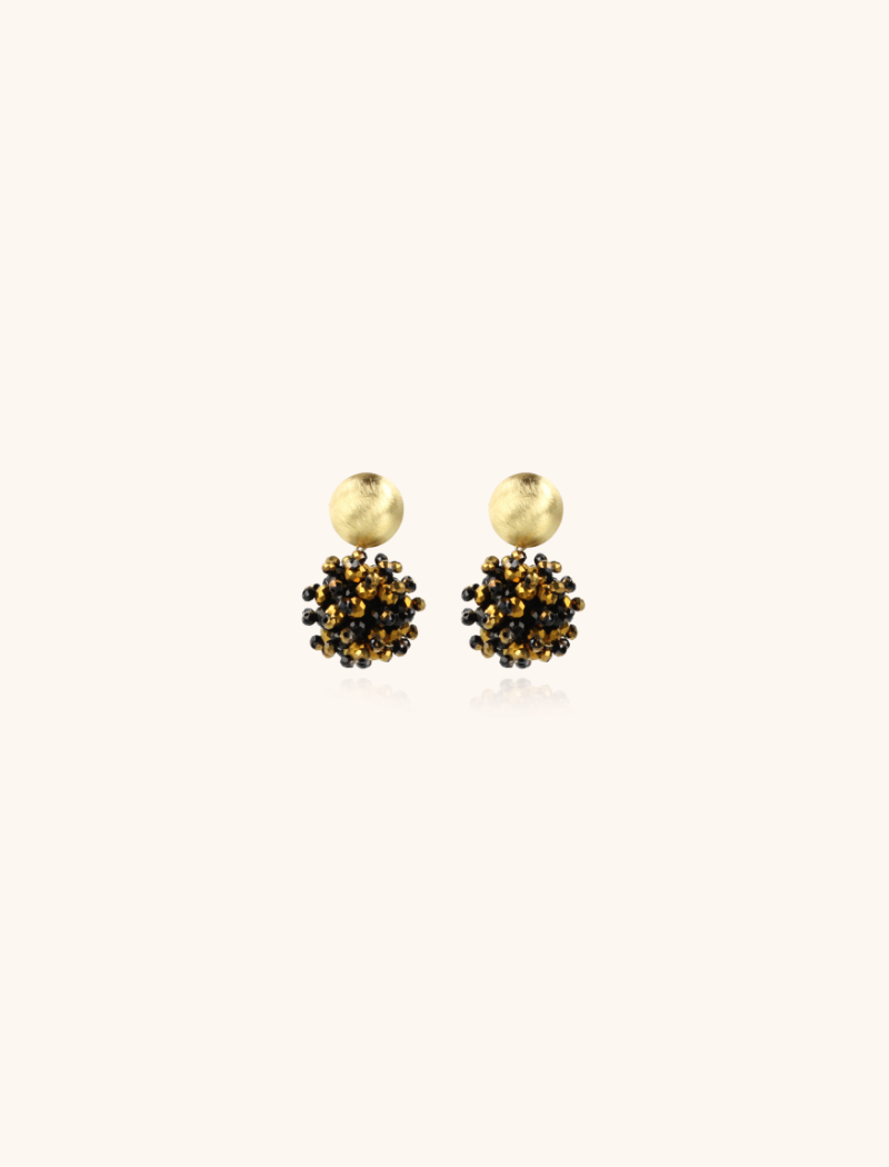 Gold-coloured Earrings Jacky Double Stones Tonal Globe S