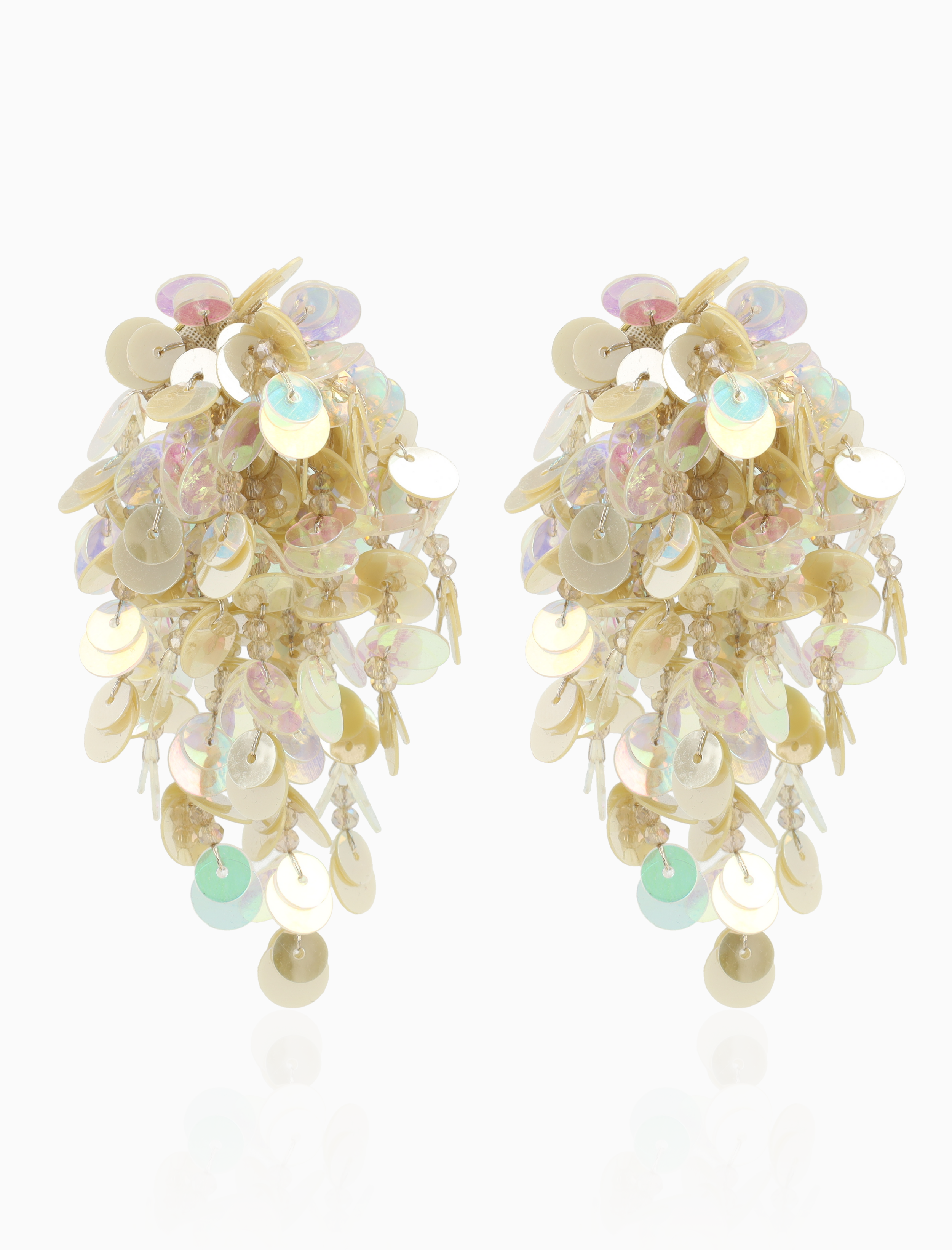 Beige Mint Mix Ohrringe Lily Flower String L