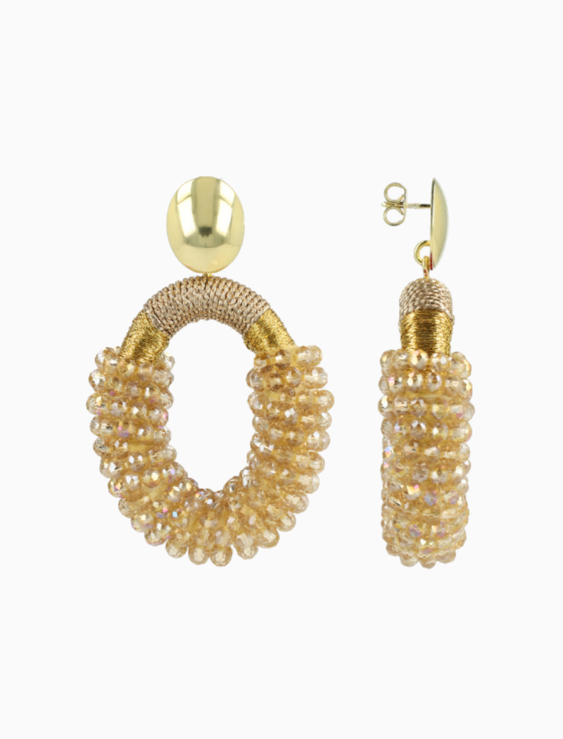 Champagne Earrings Yara Oval M