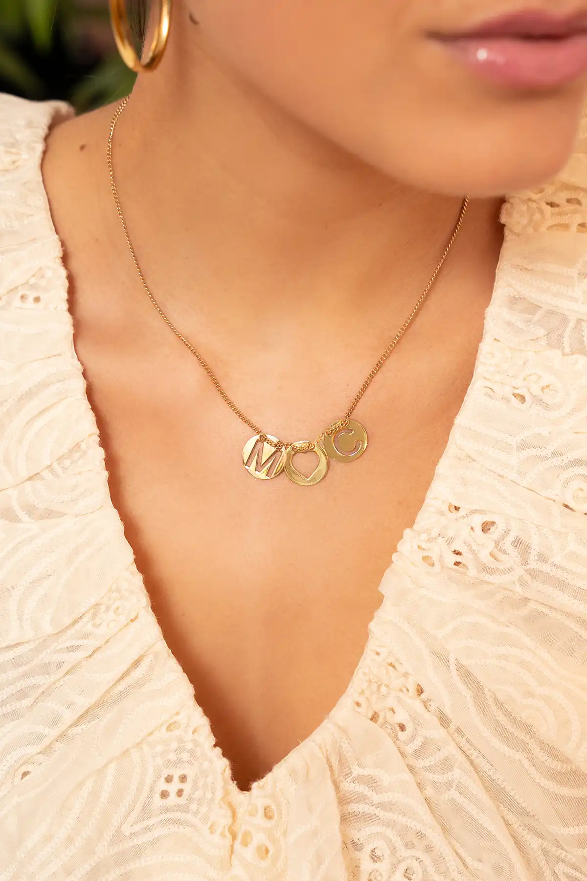 Initial coin necklace