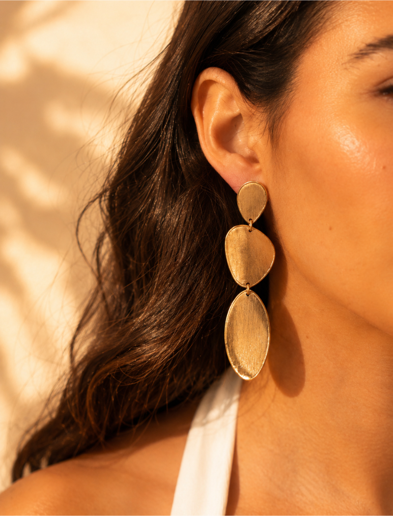 Classic Earrings Christine Stone Shape Triple