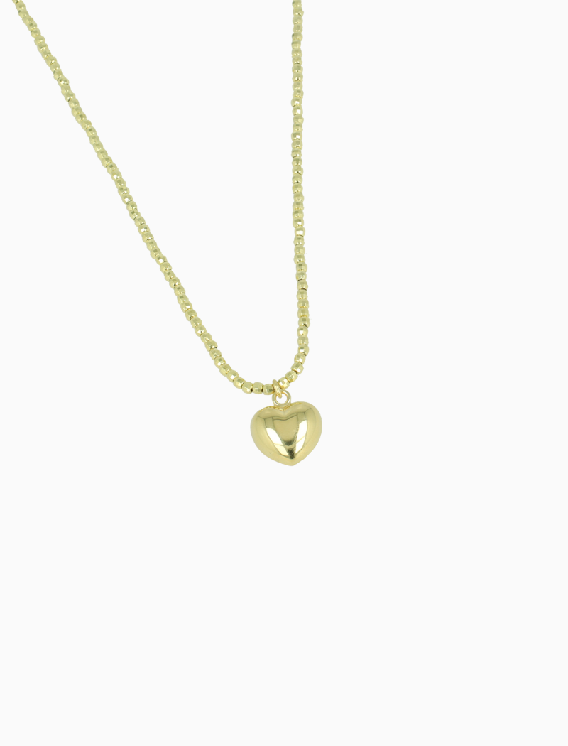 Gold Disco Necklace Heart S