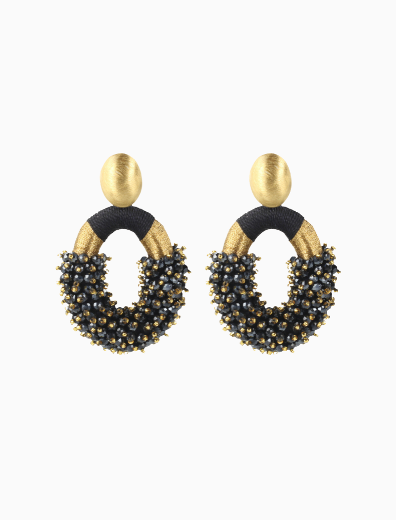 Blue Earrings Eve Combi Oval L Double Stones