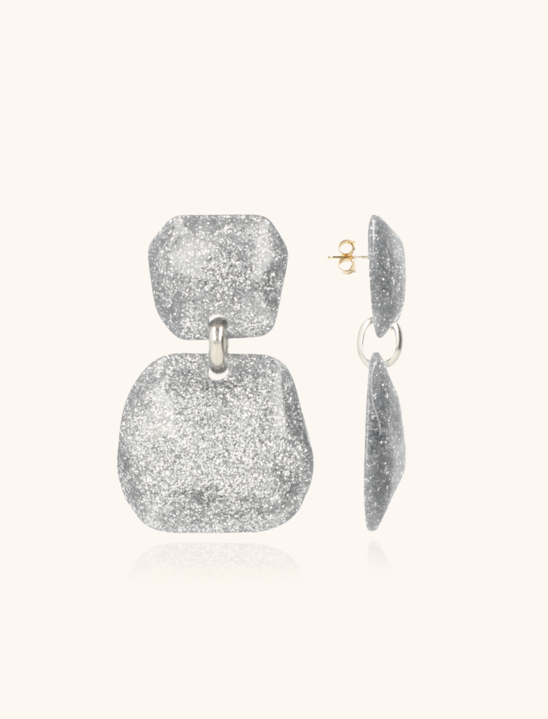 Zilveren Glitter Oorbellen Lyra Double Statementlott-theme.productDescriptionPage.SEO.byTheBrand