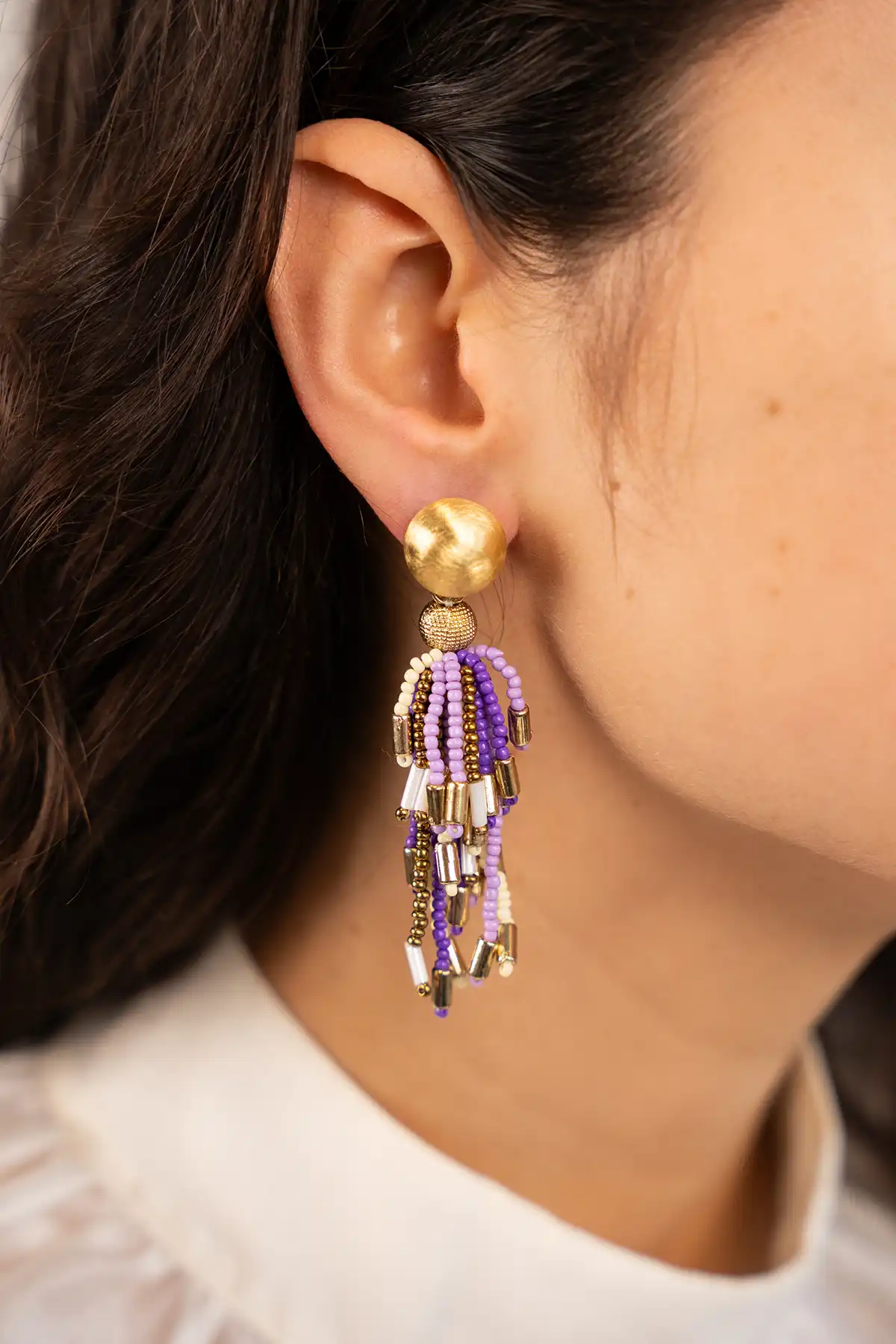 Lilac Mix Earrings Fantasy Tassle M