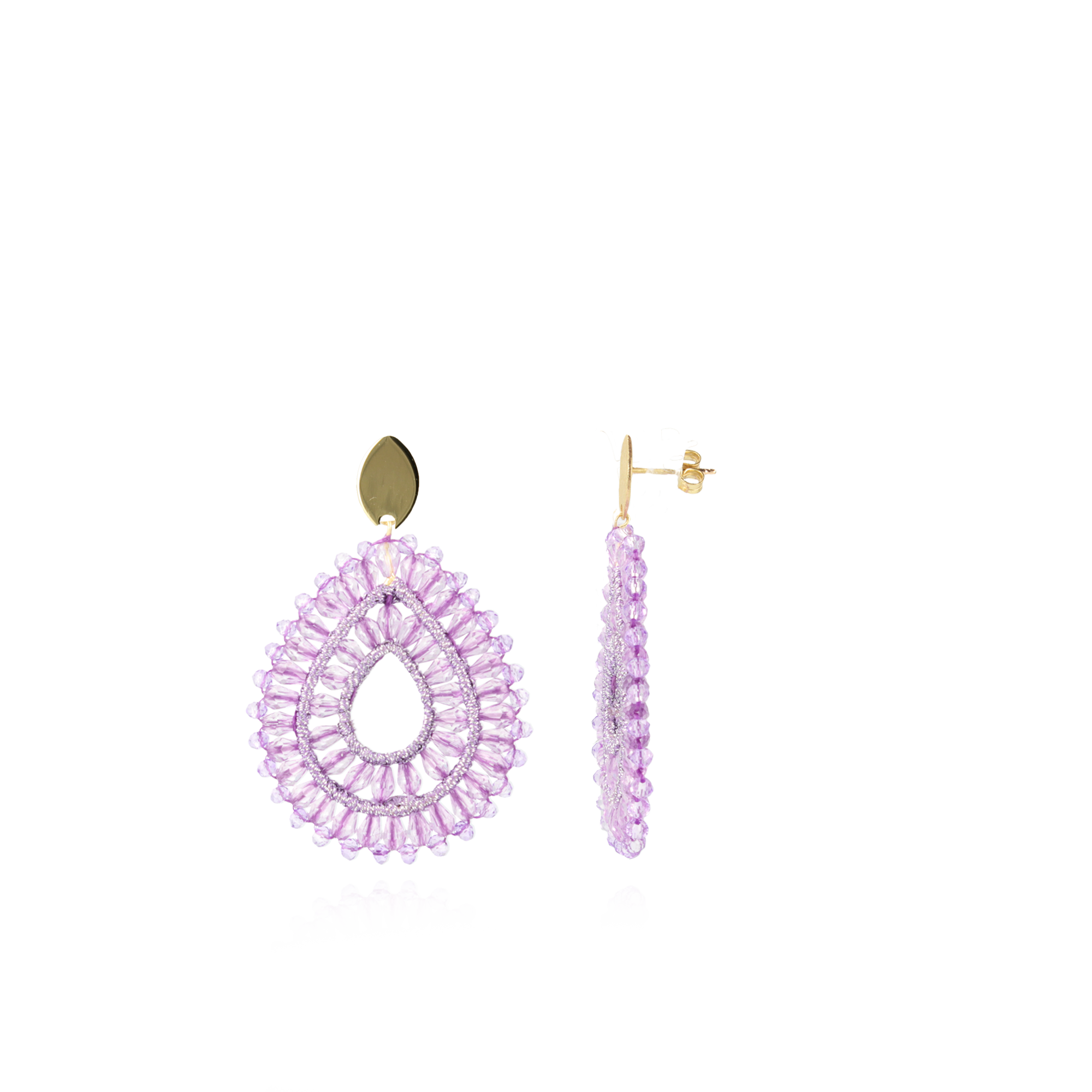 Licht Paarse Oorbellen Alice Drop Crystal 