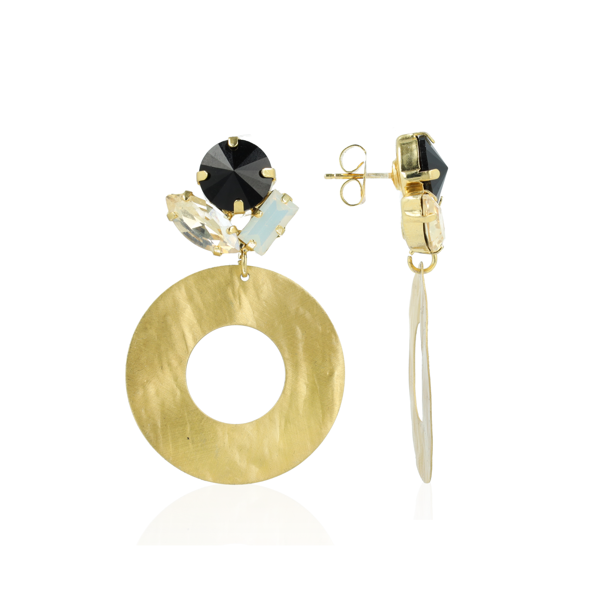 Strass Oorbellen Bloem Rond Hammerd