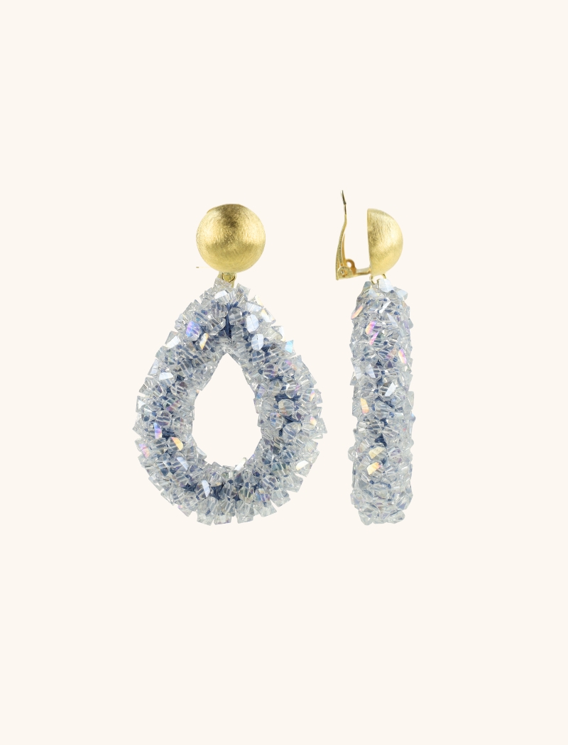 Ice Blue Earrings Marieke Drop L Raw Clip
