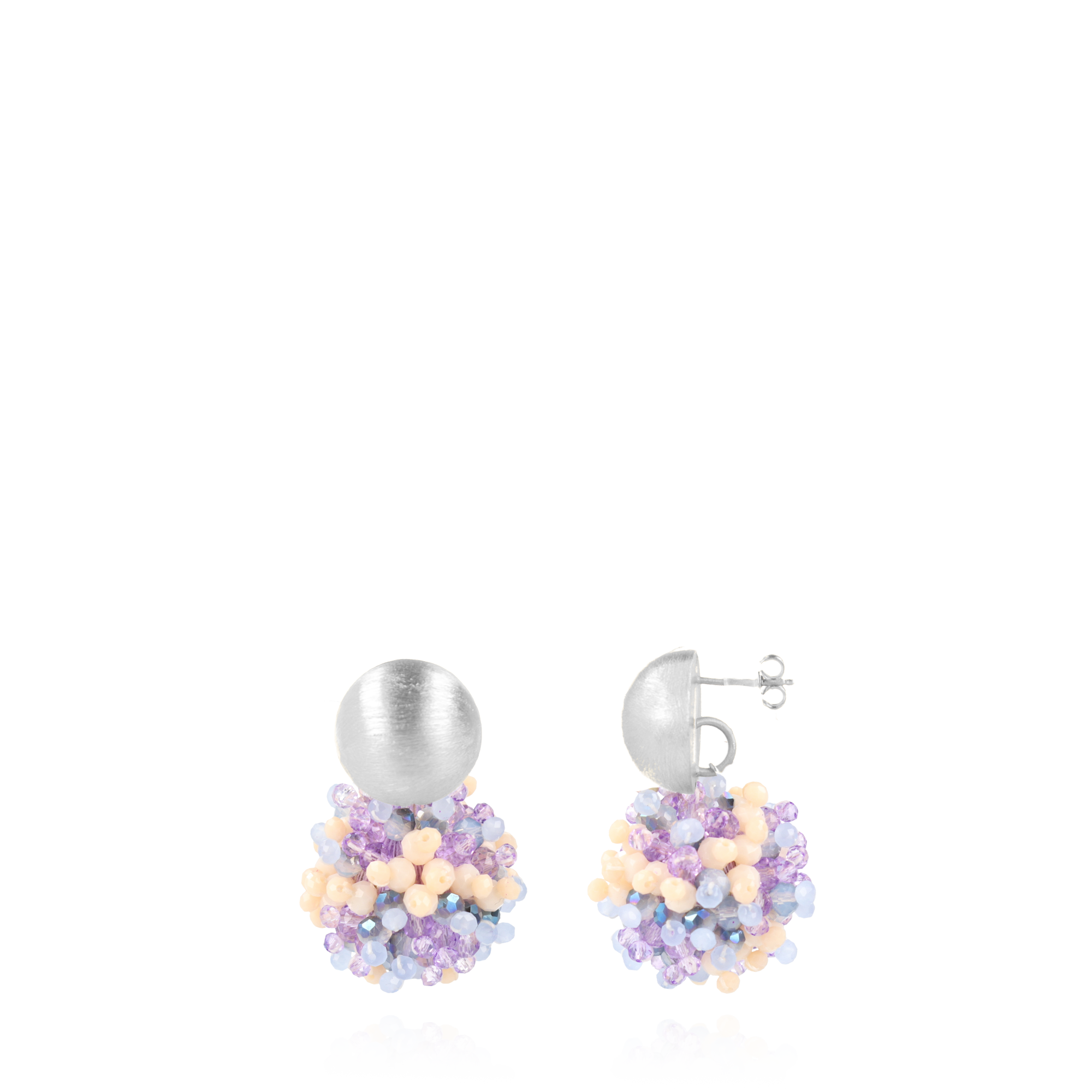 Mixed Purple Earrings Louise Glassberry Globe L Double Stones Tonal