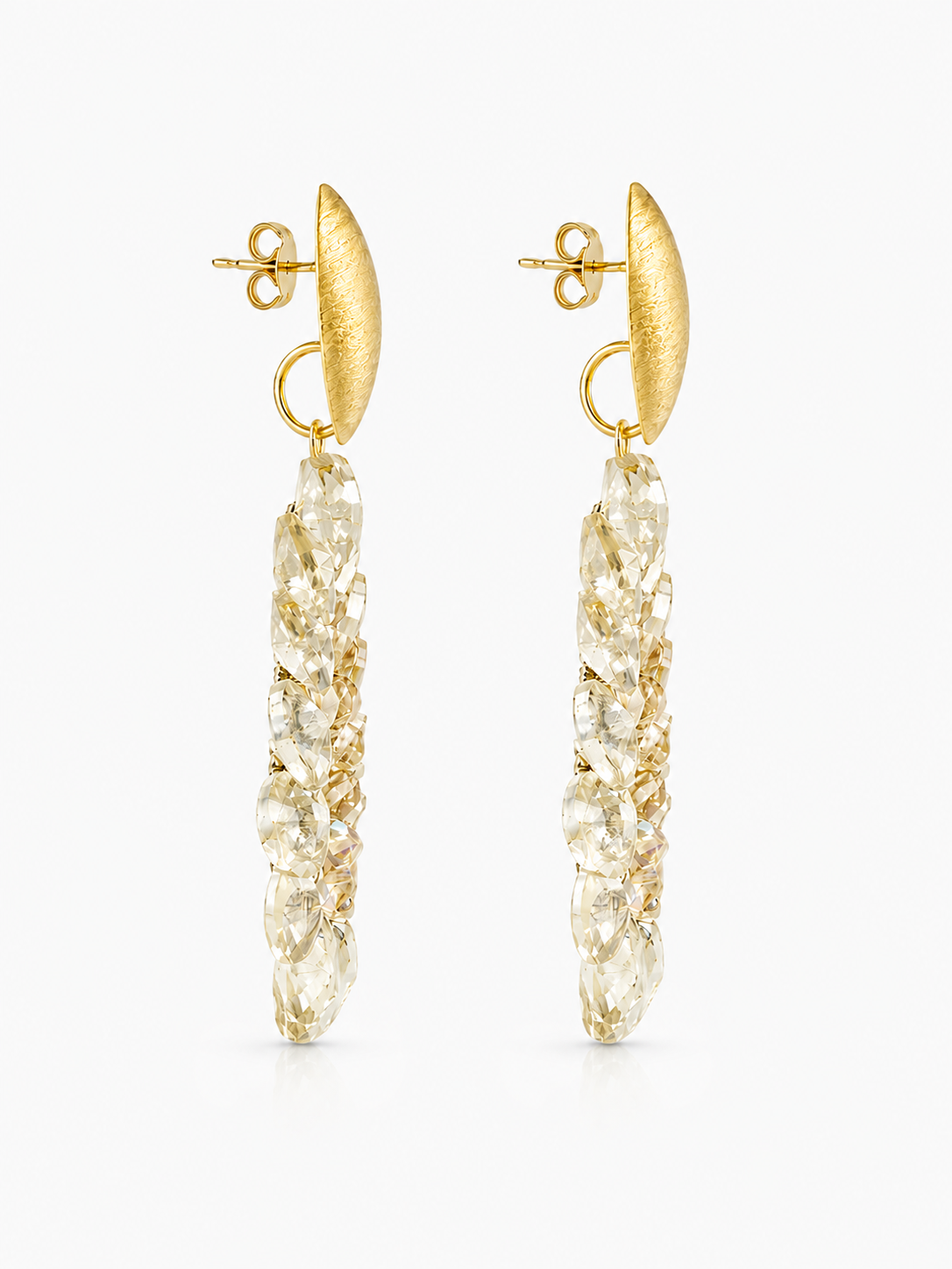 Beige Earrings Cassandra Flower Drop XL