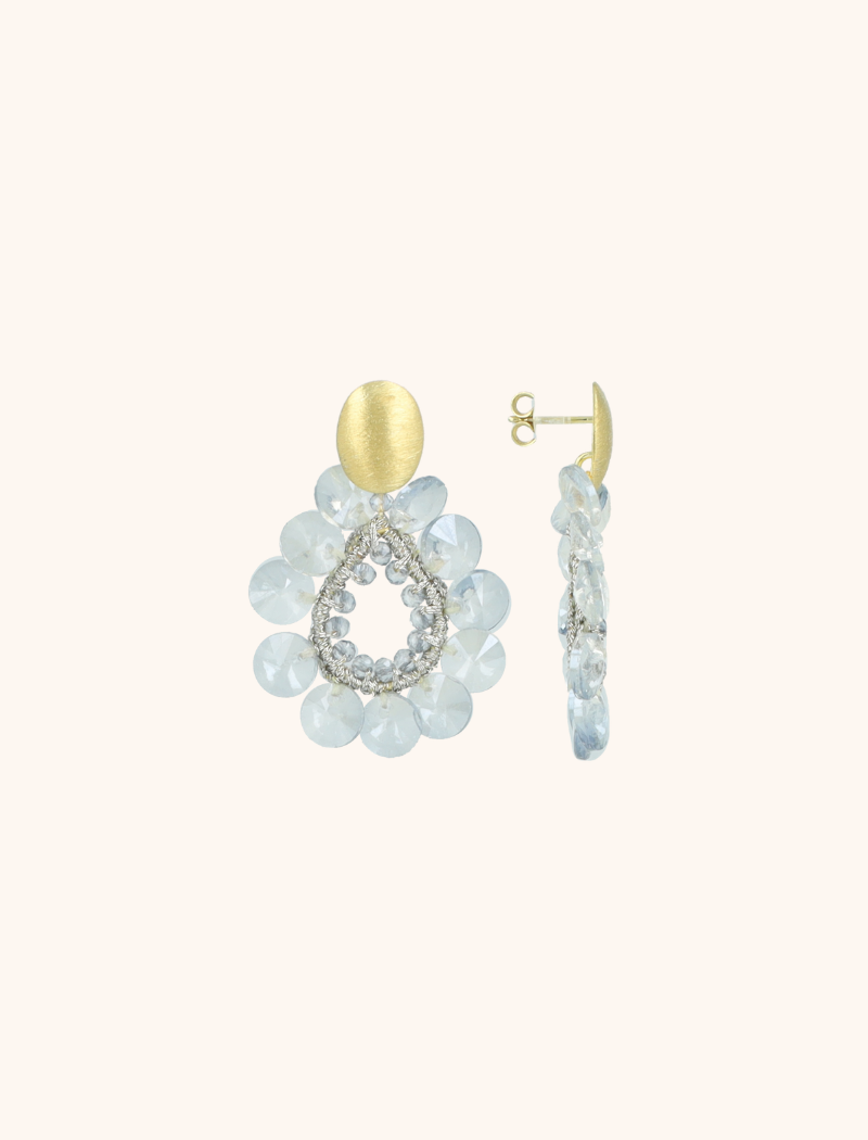 Blauwe Oorbellen Susan Flower Drop