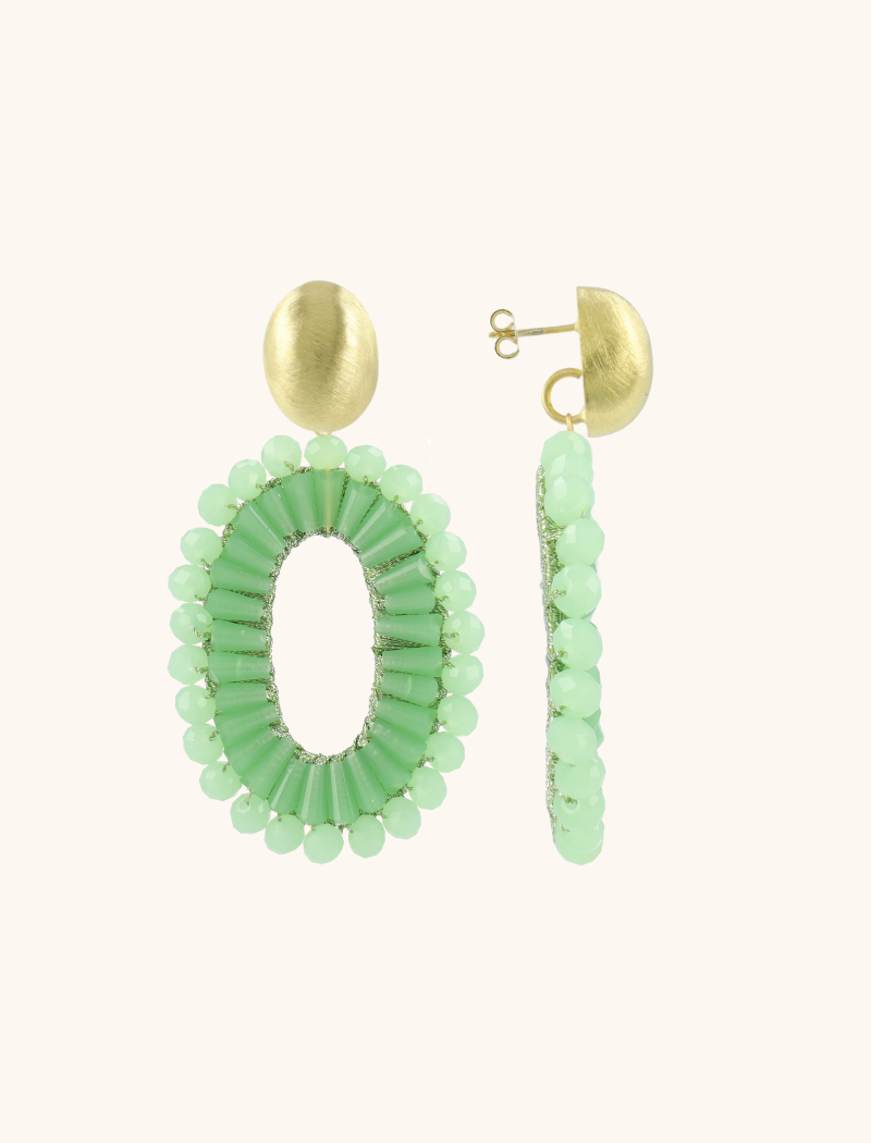 Lime Earrings Ann-Mary Oval Double