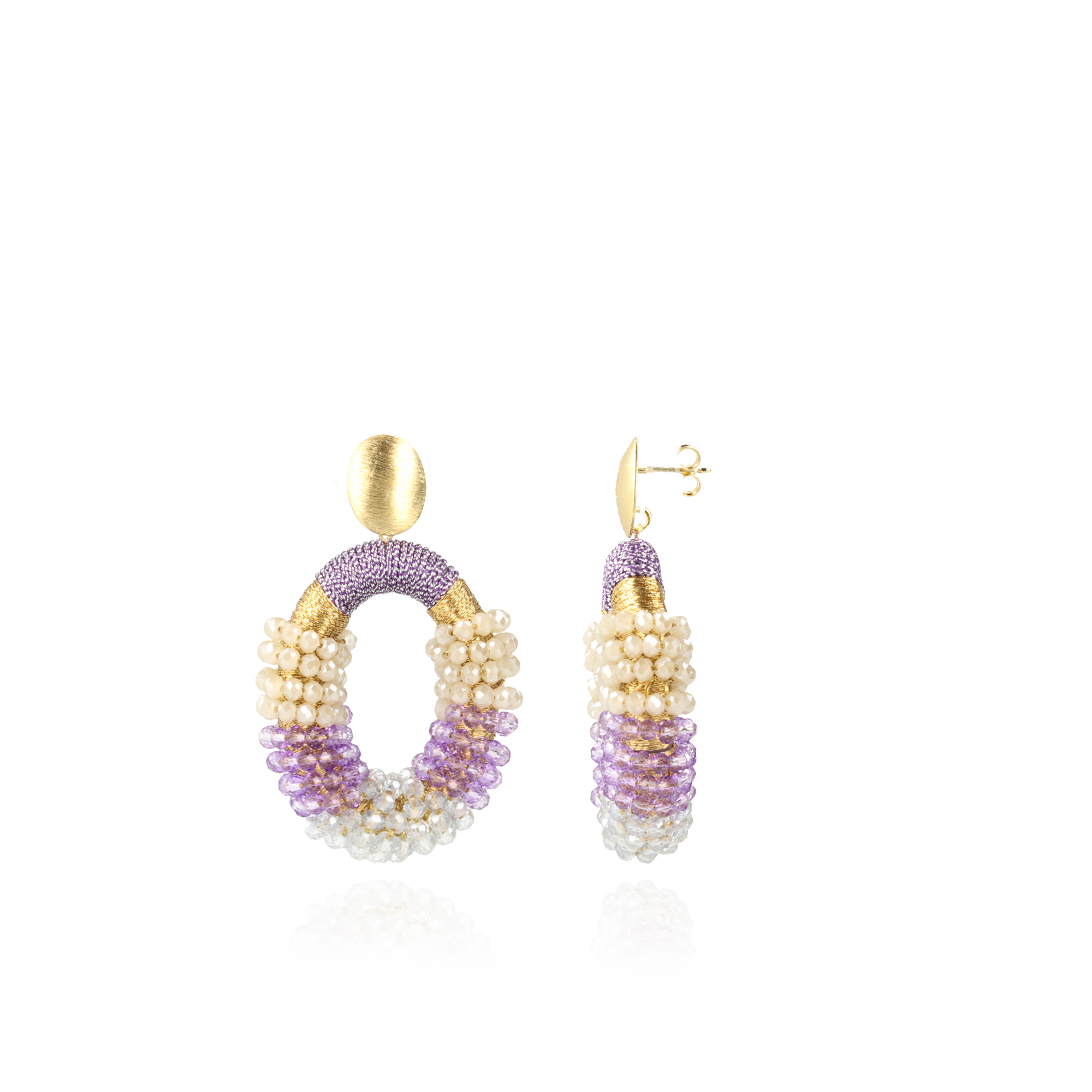 Light Purple Earrings Yara Glassberry Oval M
