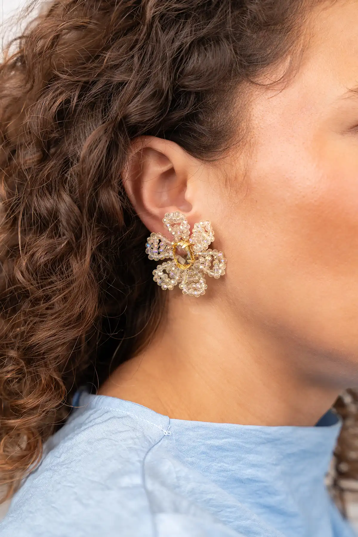 Beige Earrings Madelief Blooming Flower Mlott-theme.productDescriptionPage.SEO.byTheBrand