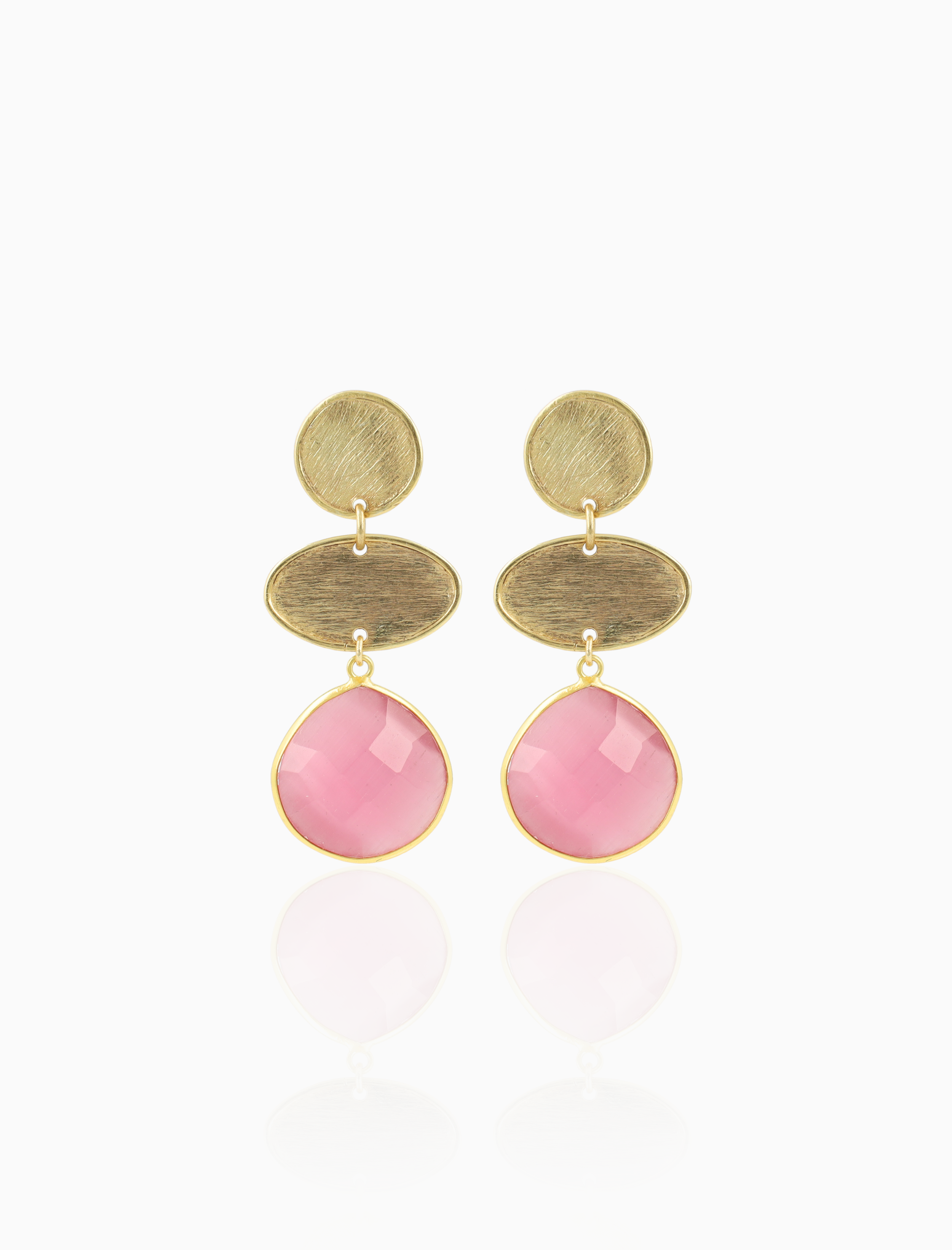 Berry Pink Earrings Camila Triple Element Drop M
