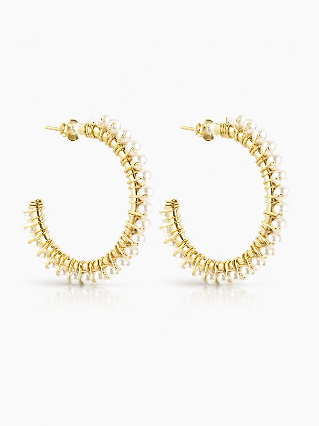 BRASS - Gold Hoop With Pearls