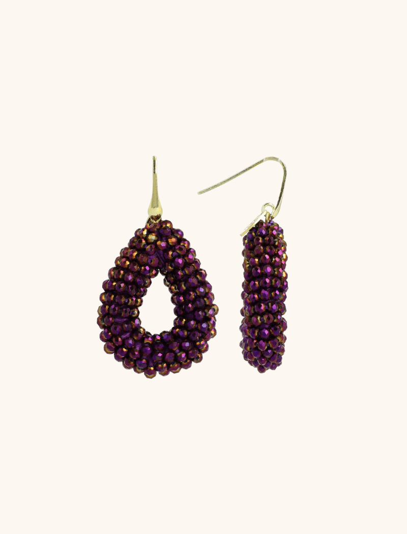 Metallic Bordeaux Earrings Berry Drop S