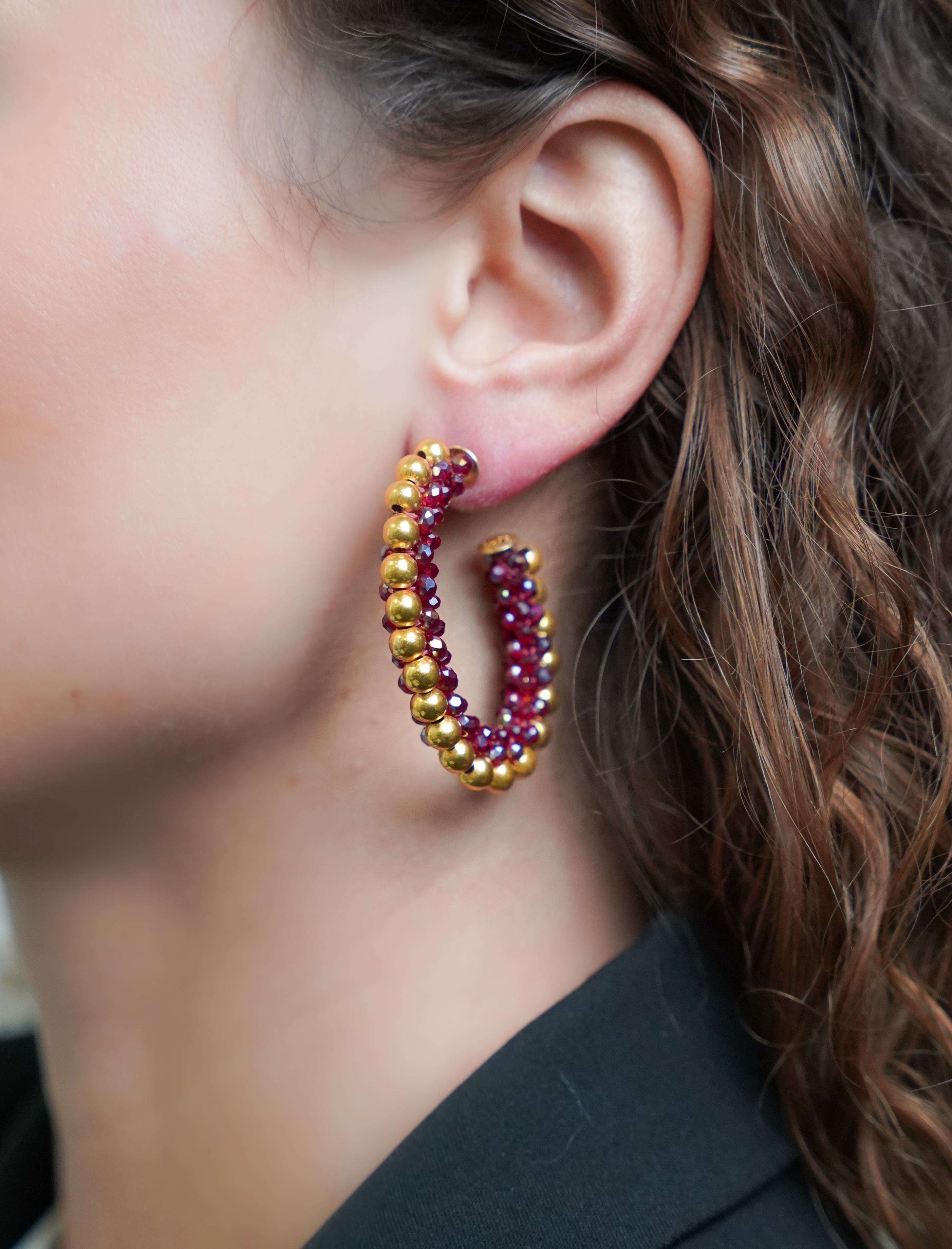 Bordeaux Earrings Loe Creole Deluxe L