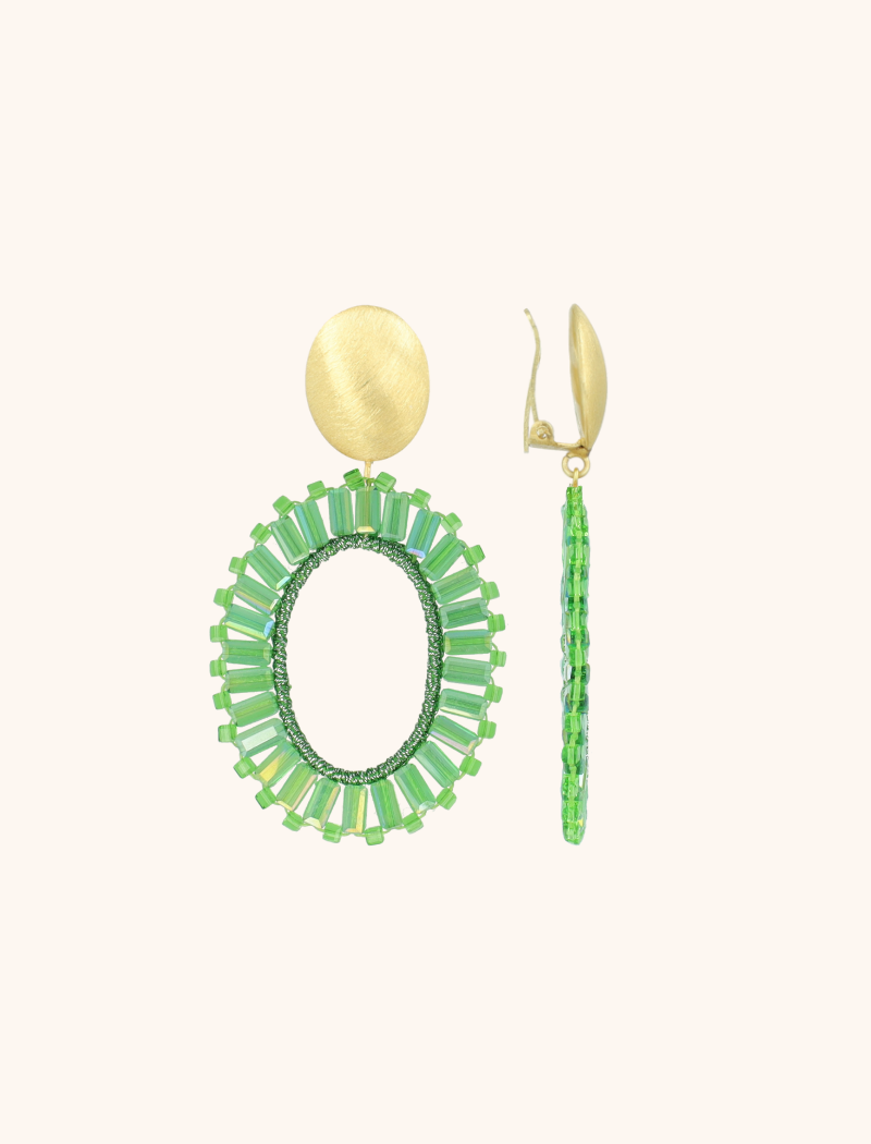 Green Earrings Tonal Naomi Oval M Cliplott-theme.productDescriptionPage.SEO.byTheBrand