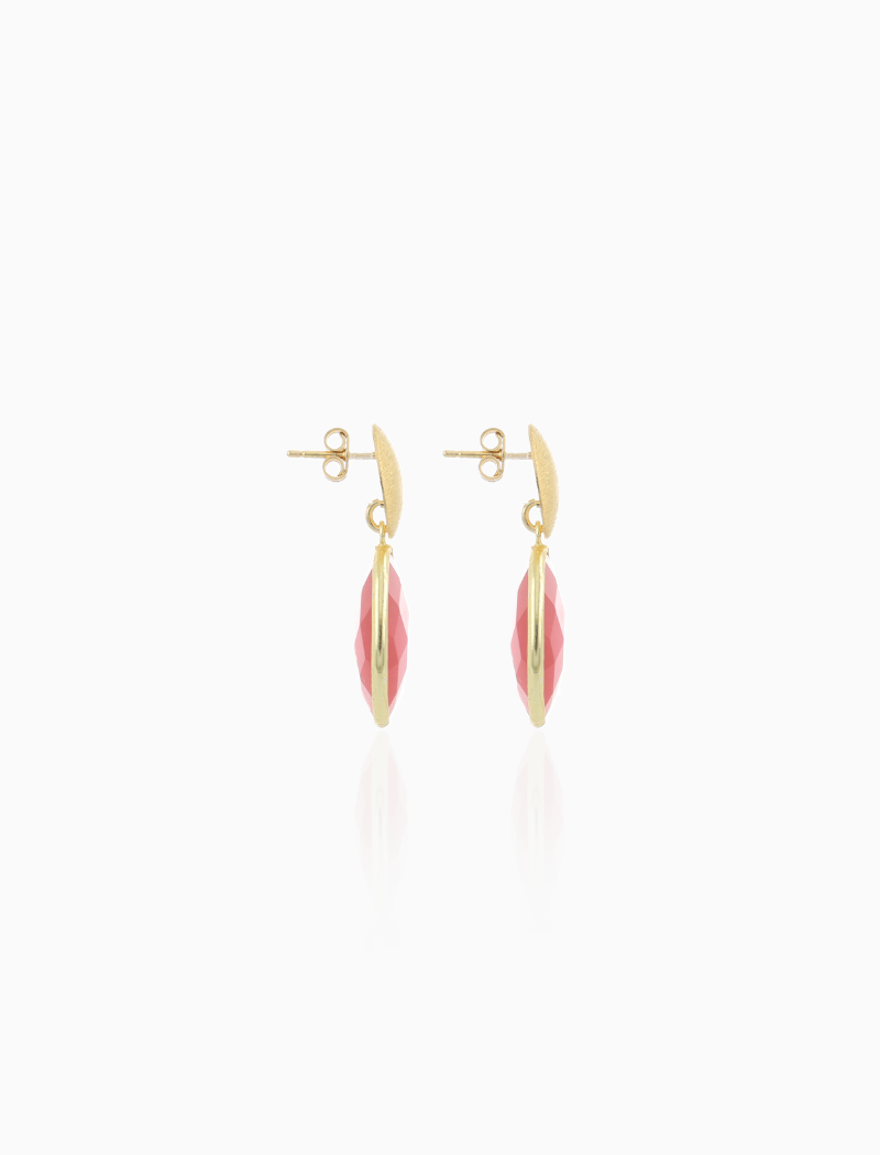 Pink Earrings Framed Oval Giorgia