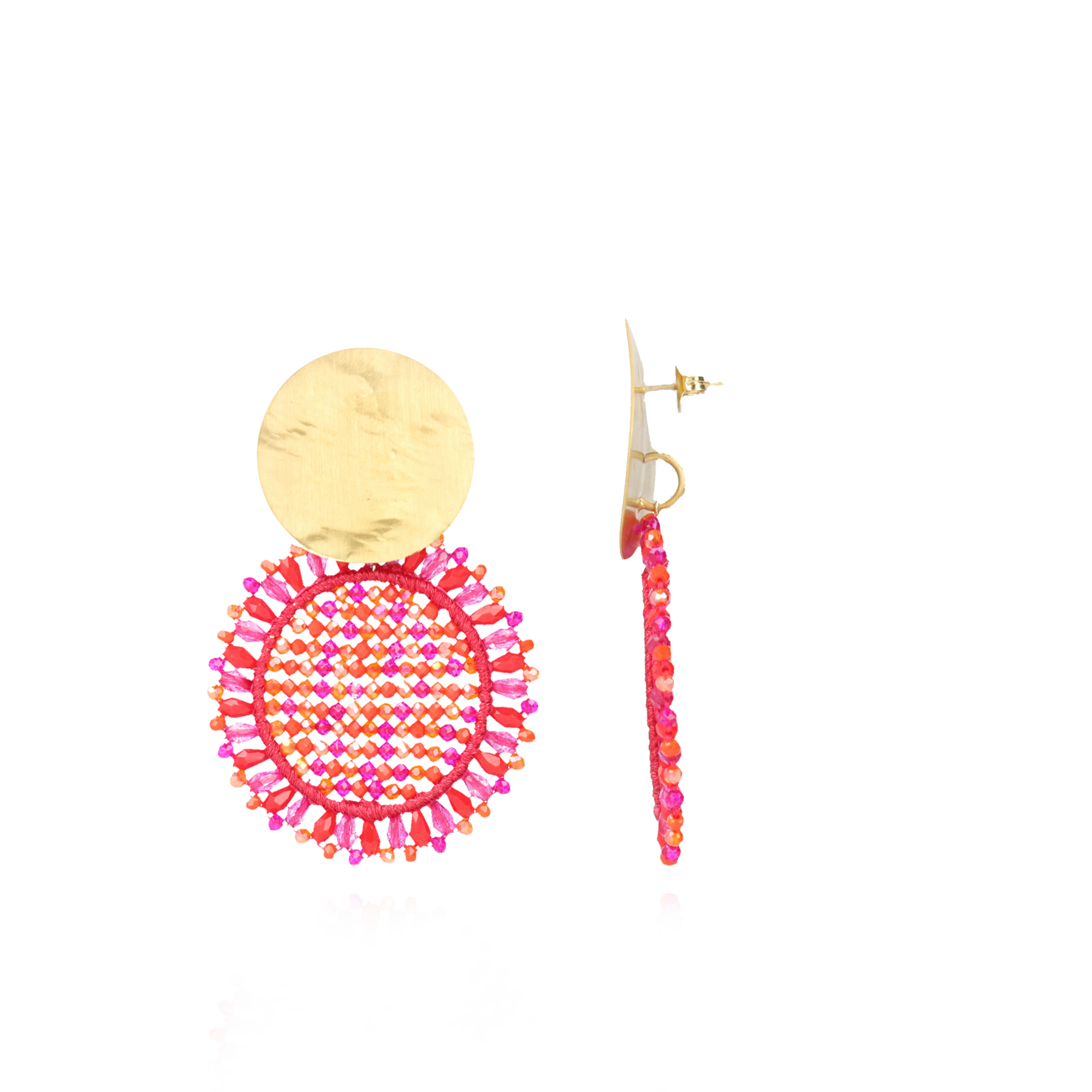 Mixed Fuchsia Oorbellen Fie Rond