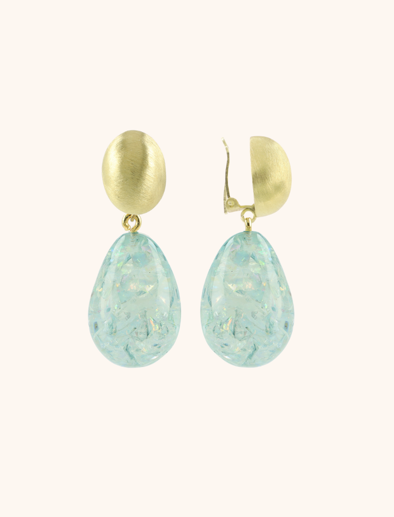 Turquoise Oorbellen Merel Ovaal Druppel Cliplott-theme.productDescriptionPage.SEO.byTheBrand