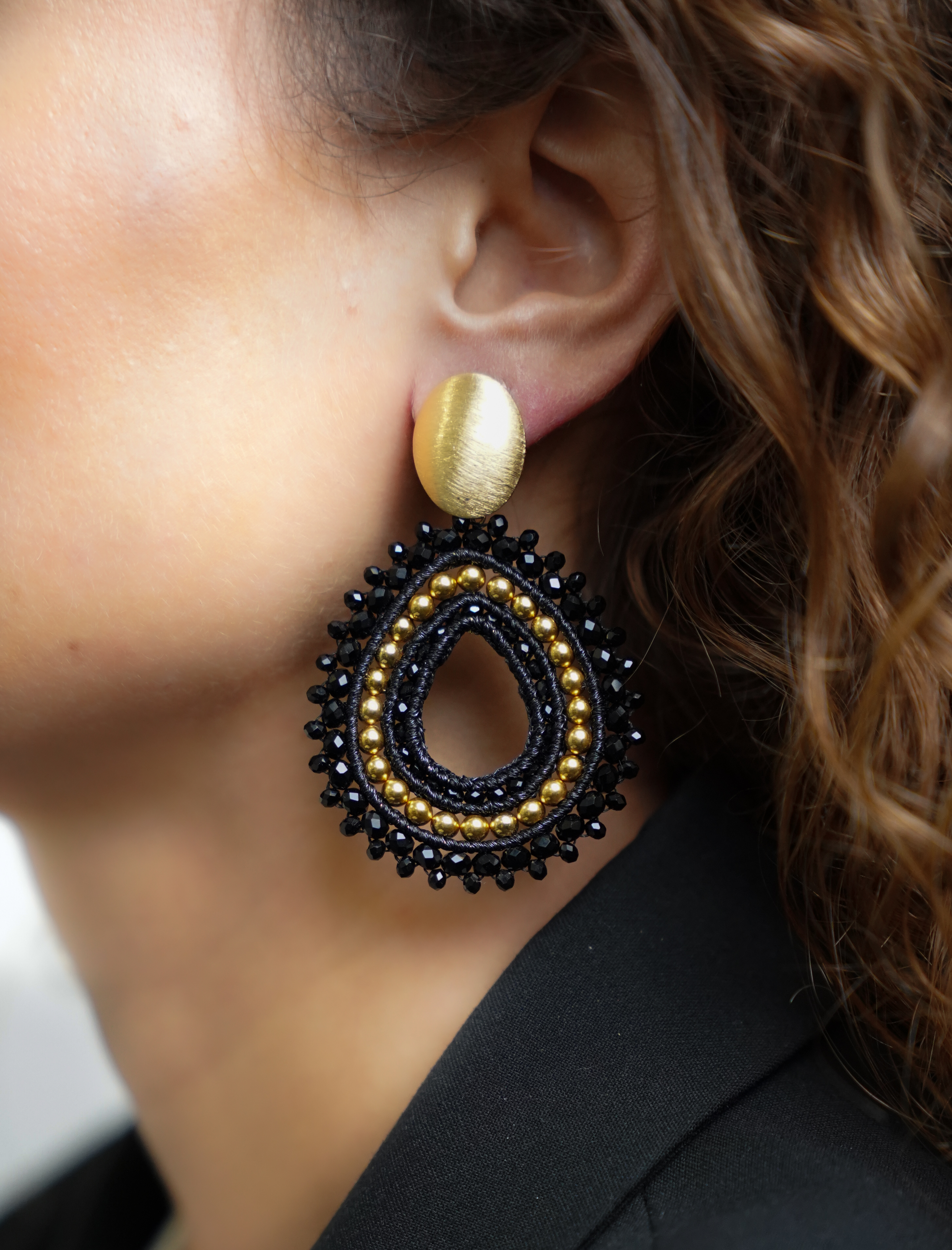 Black Earrings Vere Drop L