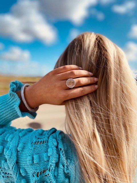 Zilveren vintage coin ring
