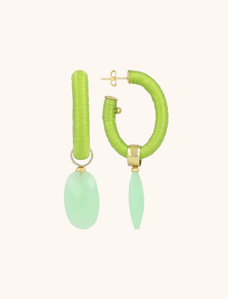 Lime/Mint Oorbellen Evy Oval Threaded Creole Mlott-theme.productDescriptionPage.SEO.byTheBrand