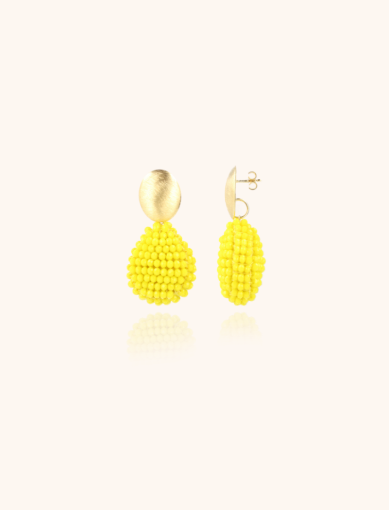 Yellow earrings Loulou Hollowed Drop S