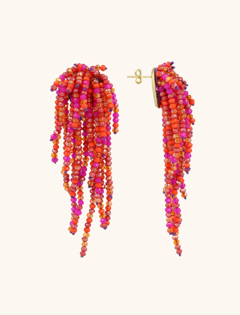 Fuchsia Oorbellen Babette Glassberry Waterfall L
