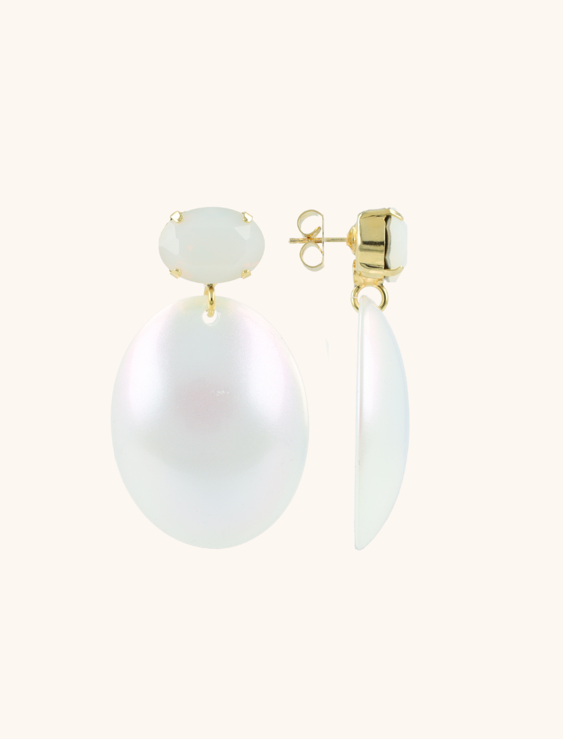 Holo Oorbellen Angie Ovaal Strass