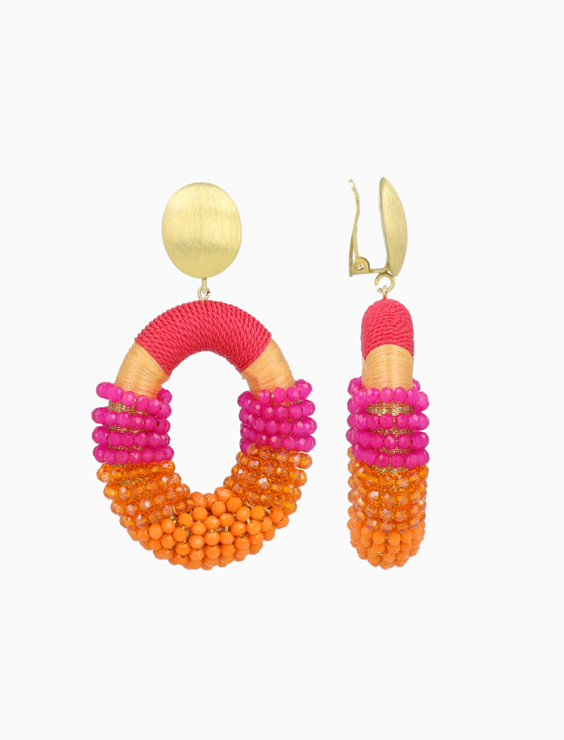 Fuchsia Ohrringe Yara Combi Oval L Clip  