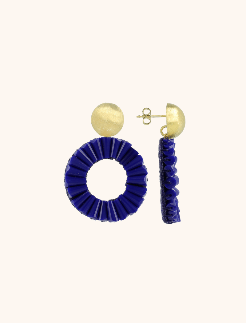 Blue Earrings Open Circle Danee