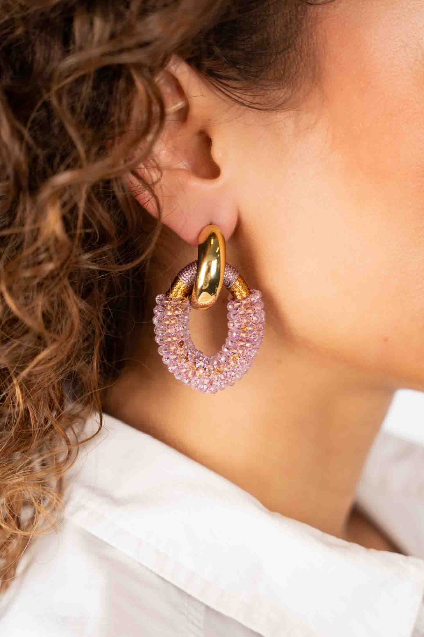 Lilac Earrings Yara Oval M Luxe