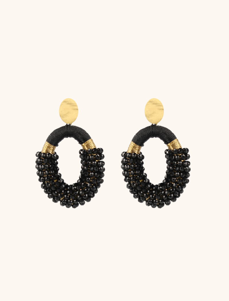 Black earrings yara oval M 