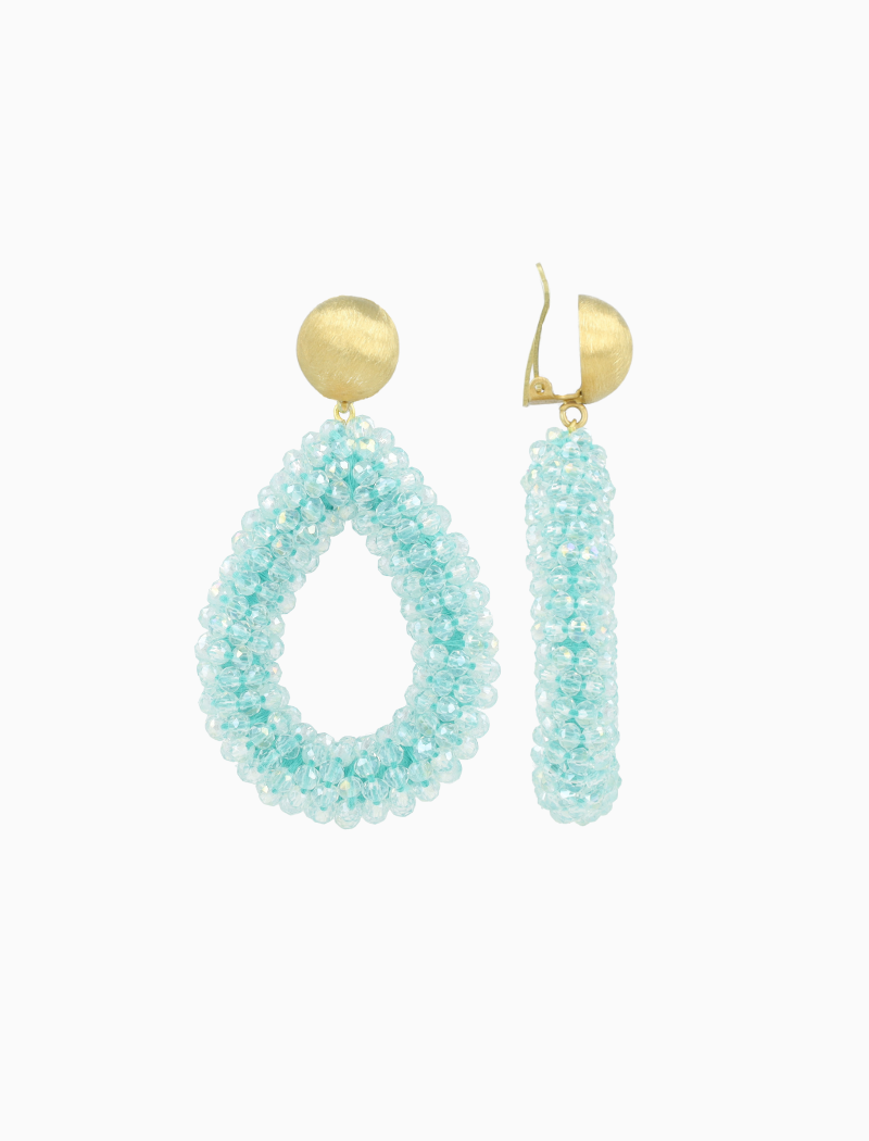 Blauwe Oorbellen Berry Clip druppel L