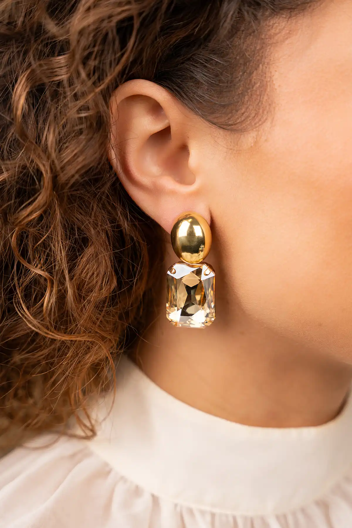Golden shadow oorbellen strass rechthoek Llott-theme.productDescriptionPage.SEO.byTheBrand