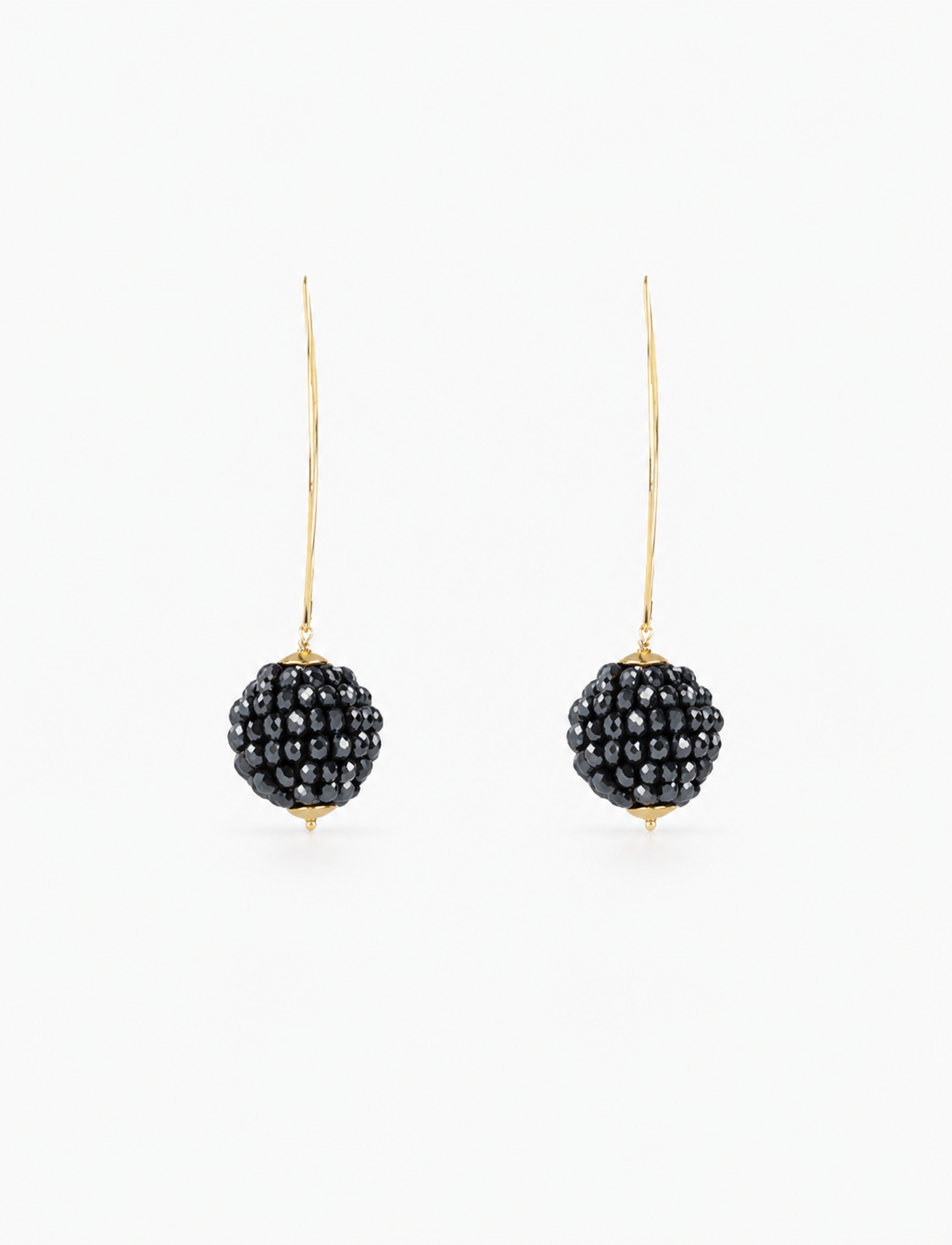 Blauwe oorbellen Lea Metallic glassberry globe S