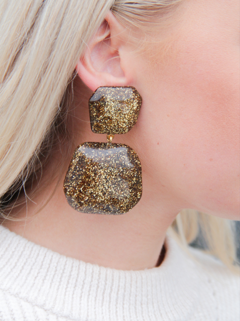  Glitter Earrings Lyra Statement Double