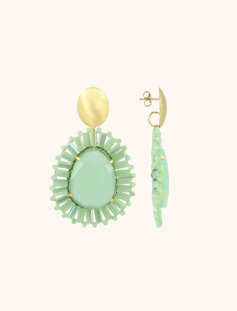 Lime Earrings Esmee Teardrop M Stone